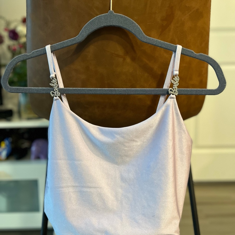 Forever 21 Barbie crop top , lavender, lilac color! Cute, shiny material!